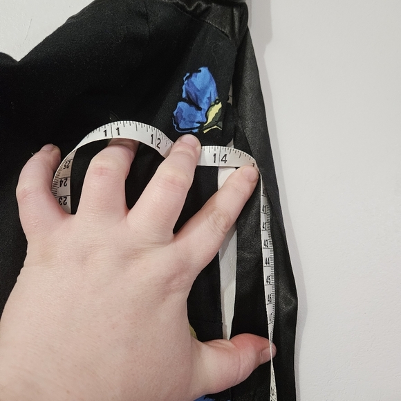 Dress Tells Prom/formal Black Mini Dress With Blue Flowers! - Picture 8 of 9